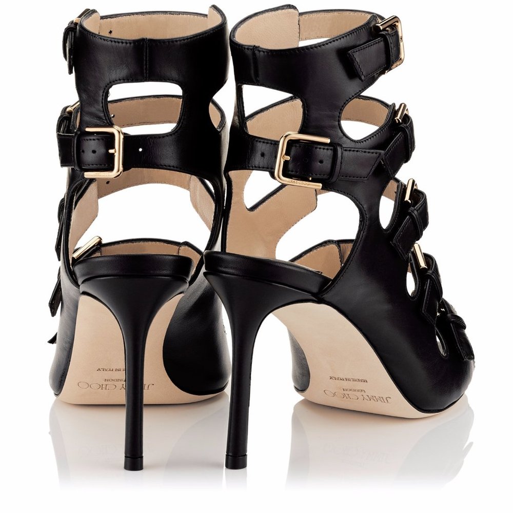 REDUCED Jimmy Choo Gladiator Multi Buckle Stiletto Shoes 38.5 7.5  8 - Picture 7 of 8